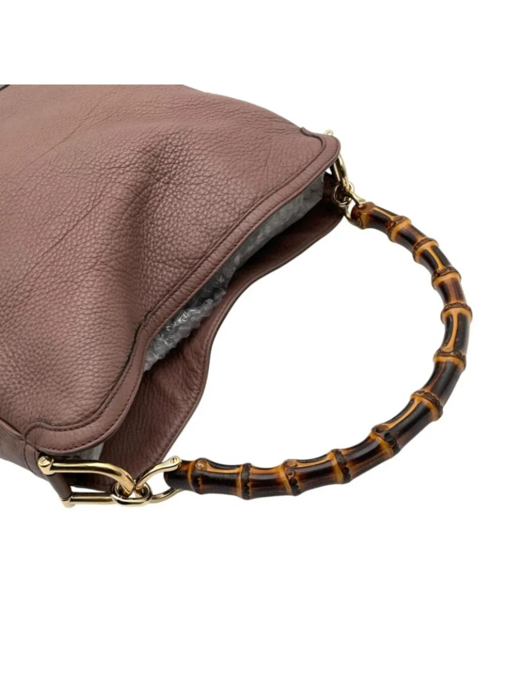 Gucci Bamboo Tote Handle Leather Pink Gold Classic Going Out Everyday Use Daily